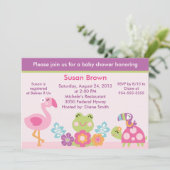 Jardin tropical / Animaux Baby shower Invitation (Debout devant)