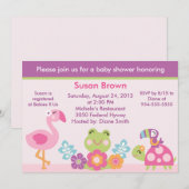 Jardin tropical / Animaux Baby shower Invitation (Devant / Derrière)