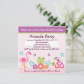 Jardin tropical / Animaux Baby shower Invitation (Debout devant)