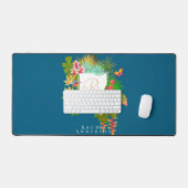 Jardin tropical Monogramme bleu océan (Clavier et souris)
