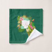 Jardin tropical Monogramme vert (Gant de toilette)