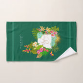 Jardin tropical Monogramme vert (Serviette à main)