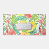 Jardin tropical, plumeria hibiscus et feuilles de  (Clavier et souris)