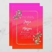 Jardin tropical Sunrise Faire-part de mariage (Devant / Derrière)