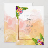 Jardin tropical Sunrise Faire-part de mariage (Devant / Derrière)