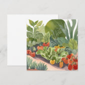 Jardin végétal | Carte de peinture aquarelle (Devant / Derrière)