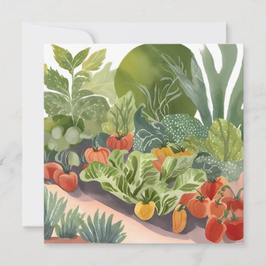 Jardin végétal | Carte de peinture aquarelle (Devant)