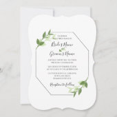 Jardin verdoyant Feuilles Cadre Mariage Invitation (Devant)