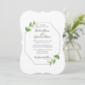 Jardin verdoyant Feuilles Cadre Mariage Invitation (Debout devant)