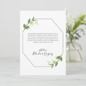 Jardin verdoyant Feuilles Cadre Mariage Merci (Debout devant)