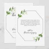 Jardin verdoyant Feuilles Cadre Mariage Merci (Devant / Derrière)