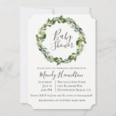 Jardin verdure Baby shower de couronne Invitation (Devant)