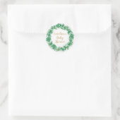 Jardin vert Baby shower rond Sticker vert (Sac)