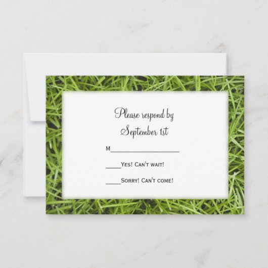 Jardin vert Grass mariage RSVP (Devant)