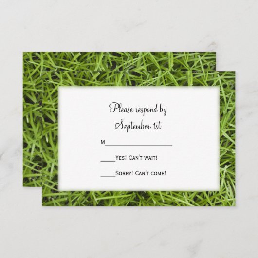 Jardin vert Grass mariage RSVP (Devant / Derrière)
