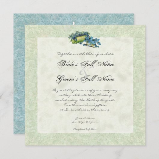 Jardin victorien Gazebo, Faire-part de mariage (Devant / Derrière)