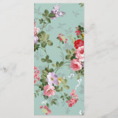 Jardin vintage Floral Botanique Mariage Menu (Dos)