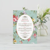 Jardin vintage Floral Botanique Mariage Menu (Debout devant)