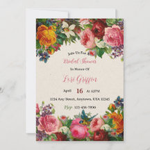 Jardin vintage Invitation Fête des mariées à thème