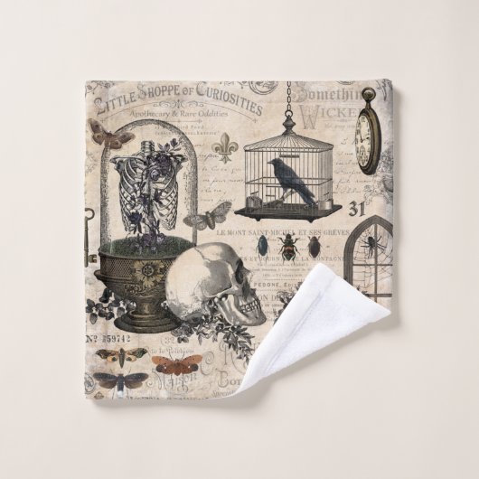 Jardin vintage moderne de Halloween (Gant de toilette)