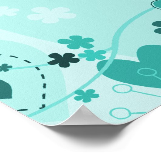 Jardin Whimsical en affiche Turquoise (Coin)