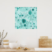 Jardin Whimsical en affiche Turquoise (Cuisine)