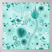 Jardin Whimsical en affiche Turquoise (Devant)