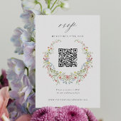 Jardin Whimsical Floral Mariage QR Code carte RSVP