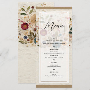 Jardin Whimsical Pressé Fleurs Menu Bohème
