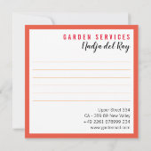 Jardinage Carte de visite Roses sauvages (Dos)