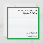 Jardinage Carte de visite Roses sauvages (Dos)