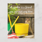 Jardinage Chipmunk avec carte postale (Devant)