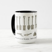 Jardinage grande tasse avec nom (Devant gauche)