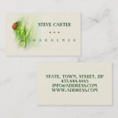 Jardinier, BIO carte de visite vert de fleuriste (Devant / Derrière)