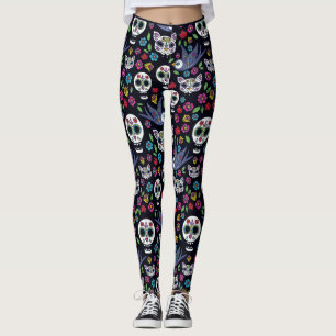 Jardins de bohémien de Dia De Los Muertos Legging