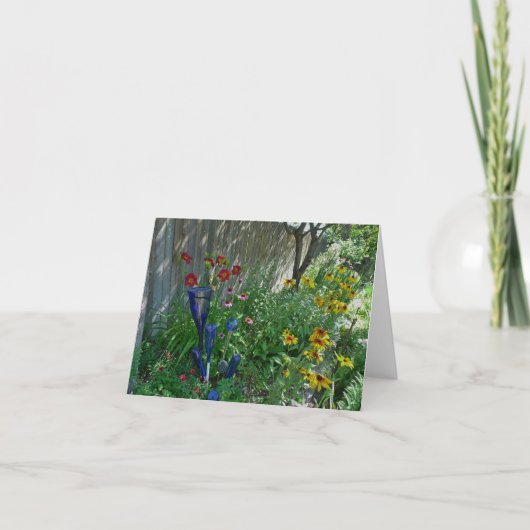 Jardins du jour Carte pour notes-Bleu Bouteilles (Devant)