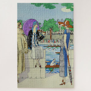 Jaren 1920 Dames bij Roeiwedstrijd Regatta Frans A Legpuzzel