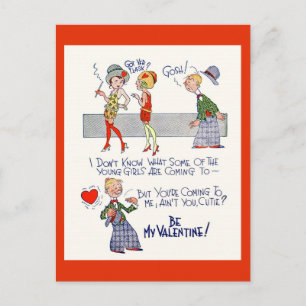 jaren 1920 Flapper Valentijn Briefkaart