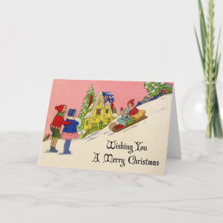 jaren 1930 Art Deco Christmas Kaart