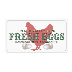 jaren 1930 Botanische Boerderij Design Hen Egg Ca Etiket