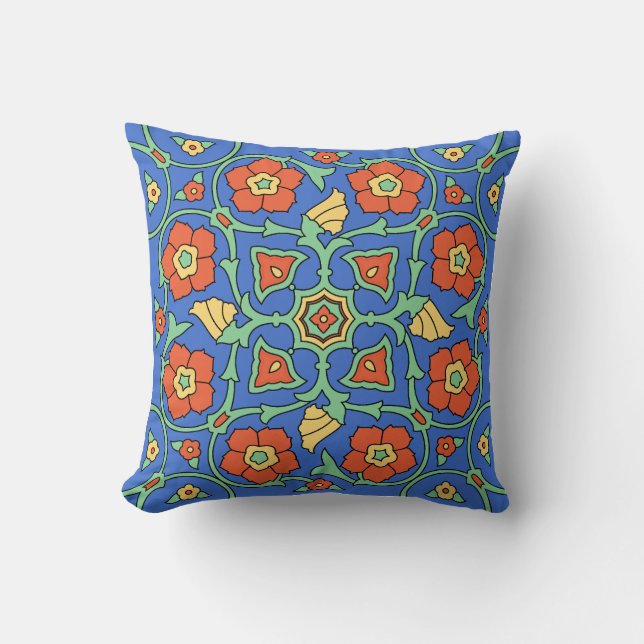  jaren 1930 Catalina Island Tegel Design Pillow Kussen (Voorkant)