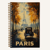 jaren 1930 Parijs Travel Poster Eiffeltoren Notitieboek (Voorkant)