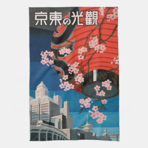 jaren 1930 Tokyo Japan Travel Poster Handdoek