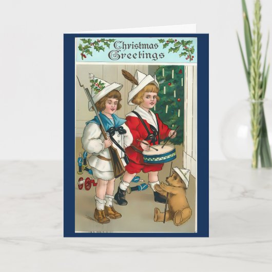  jaren 1940 Kerstboodschap Kaart (Voorkant)