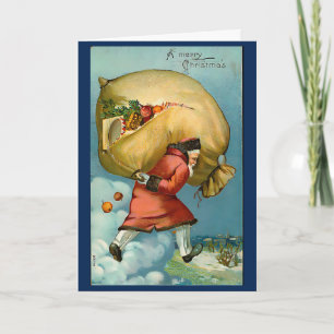  jaren 1940 Kerstman Custom Bericht Kaart