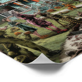  jaren 1950 Comic Book Style Haunted House Poste Poster (Hoek)