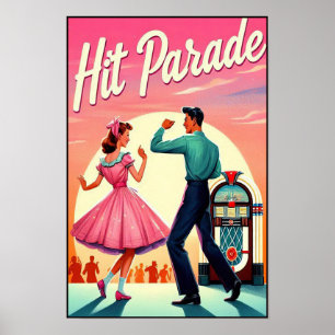  jaren 1950 Dance Party Poster