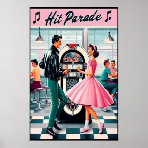  jaren 1950 Dance Party Poster