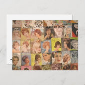  jaren 1960 Kapsels Collage Briefkaart (Voorkant / Achterkant)