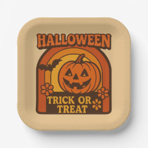 jaren 1970 Trick or treat Halloween Papieren Bordje